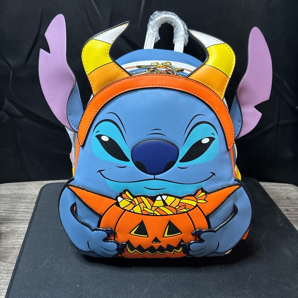 Loungefly Stitch Halloween Backpack - Blue and Orange